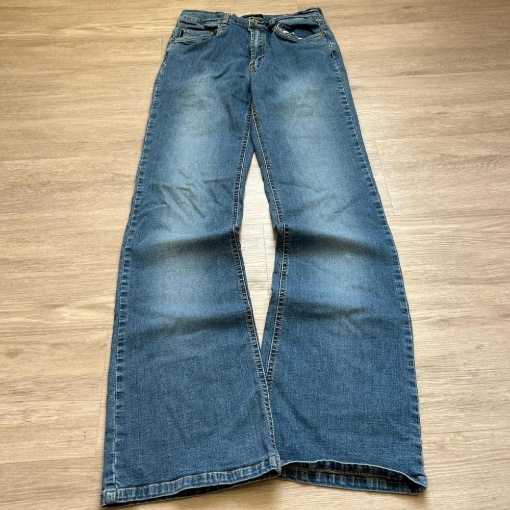 Y2K Flared Jeans 26x30 Perfect Fading 2000s Vintage Wide Leg
